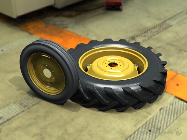 Front 2WD Tractor Tire - STL, STEP / IGES, SOLIDWORKS - 3D CAD model ...
