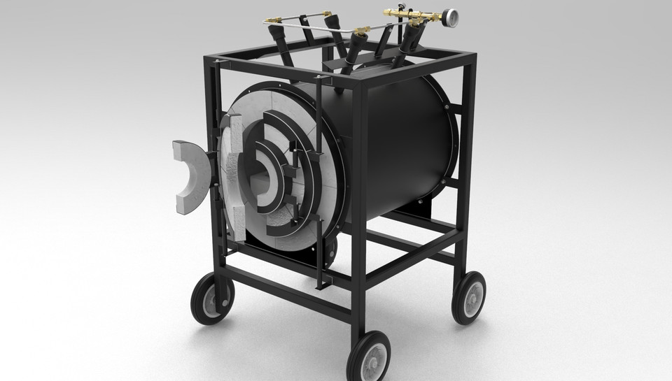 Portable Glass Blowing Furnace 3D CAD Model Library GrabCAD