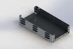 Sheet metal box with louvers and holes 