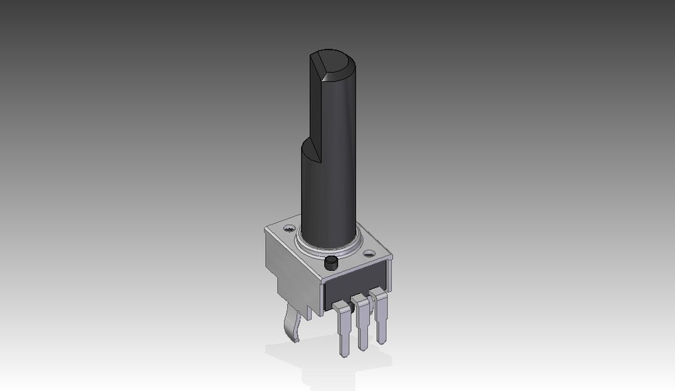 Rotatory Potentiometer EVUF2AF30B14 EVUF 3D CAD Model Library