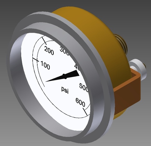 Gauge 0-600 Psi, U-Clamp, 1/4 NPT Model UIU