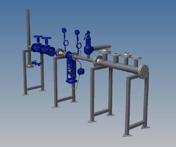 Steam Pressure reducing set and header