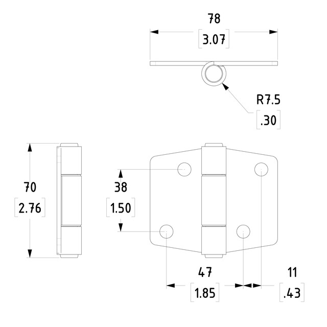 1910 Strap Hinge 3D CAD Model Library GrabCAD