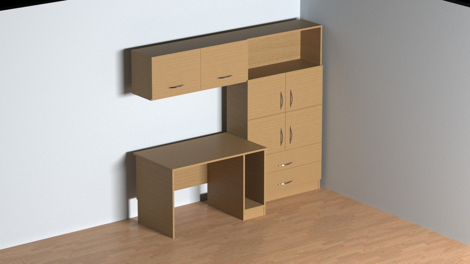 study desk 3D CAD Model Library GrabCAD