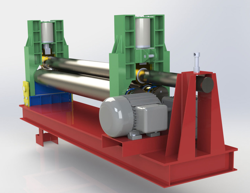 Steel Plate Rolling Machine 3D CAD Model Library GrabCAD