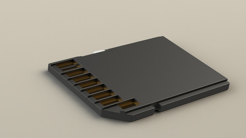 SD Card 3D CAD Model Library GrabCAD