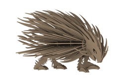 Porcupine,sheet metal puzzle, rodent, 3d model, 3d puzzle