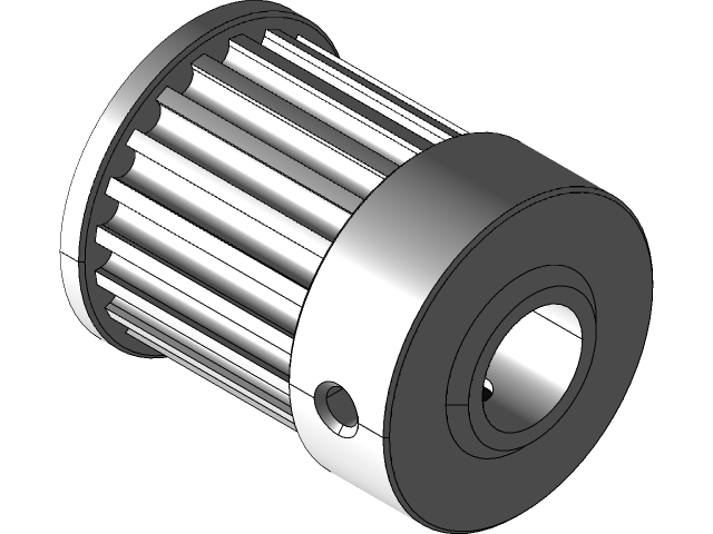 HTD-3M Pulley - 6.35mm Bore, 20 Tooth, Flanged