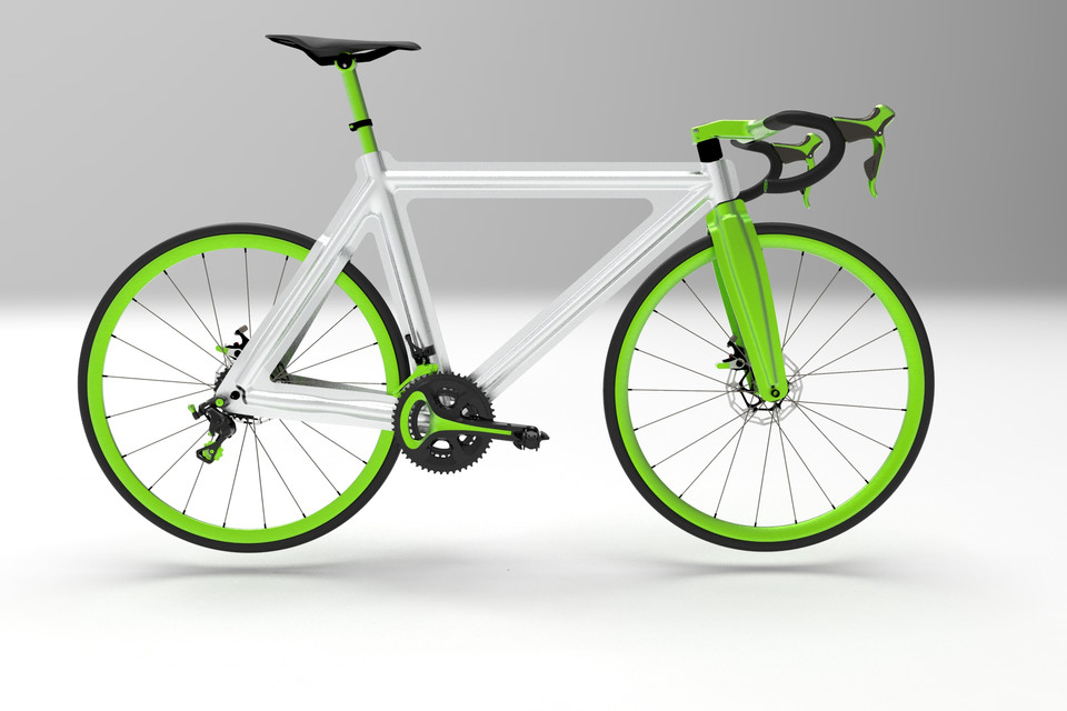 Stamped sheet metal bike frame 3D CAD Model Library GrabCAD