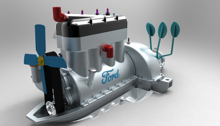 Keyshot rendering FORD ENGINE