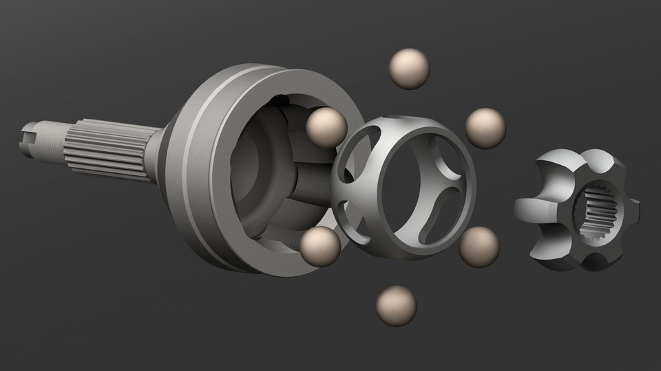 Rzeppa Constant Velocity Universal Joint 3D CAD Model, 53 OFF