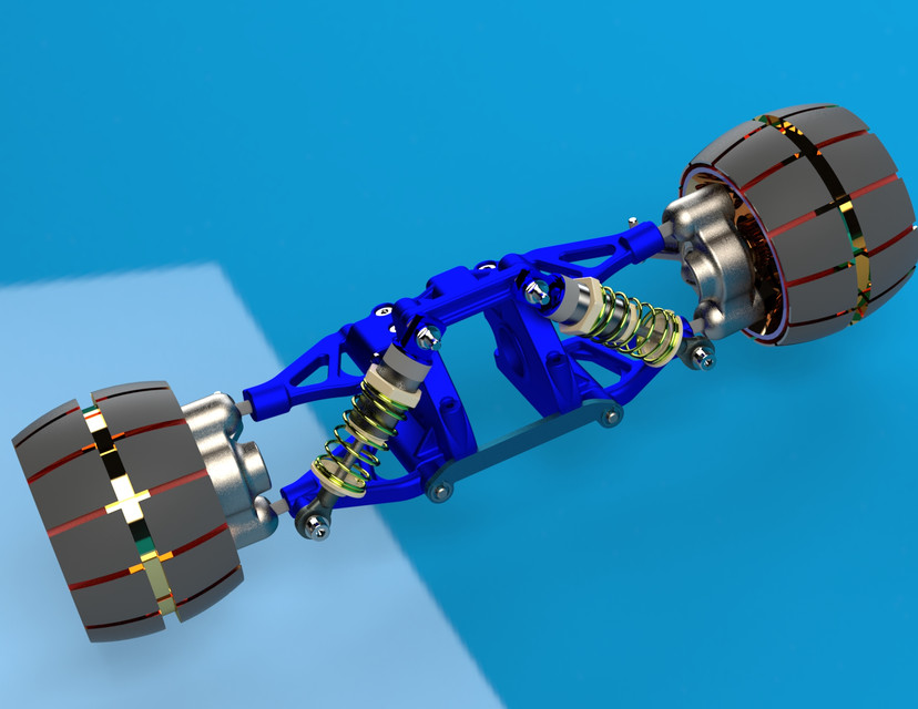 car suspension 3D CAD Model Library GrabCAD