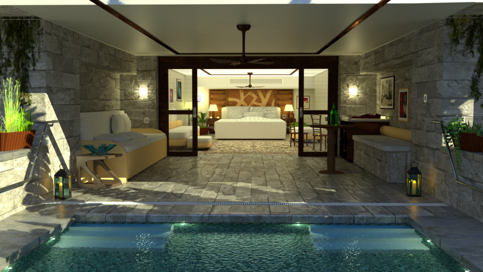 BedRoom [Havuzlu yatak odası] 3D CAD Model Library GrabCAD