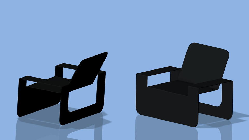 chair from single sheet plate