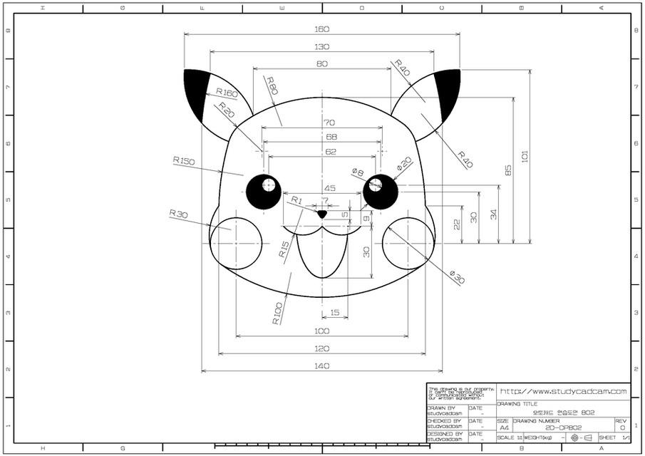 Hướng dẫn Vẽ Pikachu AutoCAD Dễ dàng và chi tiết