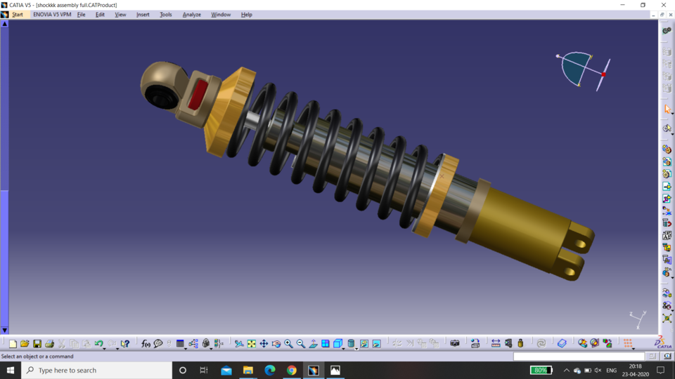 shock absorber assembly 3D CAD Model Library GrabCAD