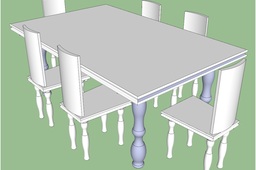 3D Table and Chairs