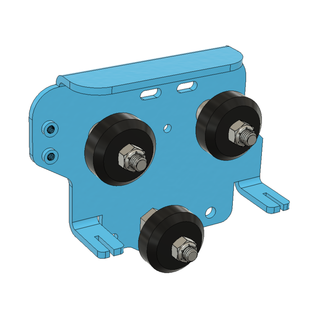 Creality CR10 V2 V3 X Carriage Plate with V Wheels 3D CAD Model