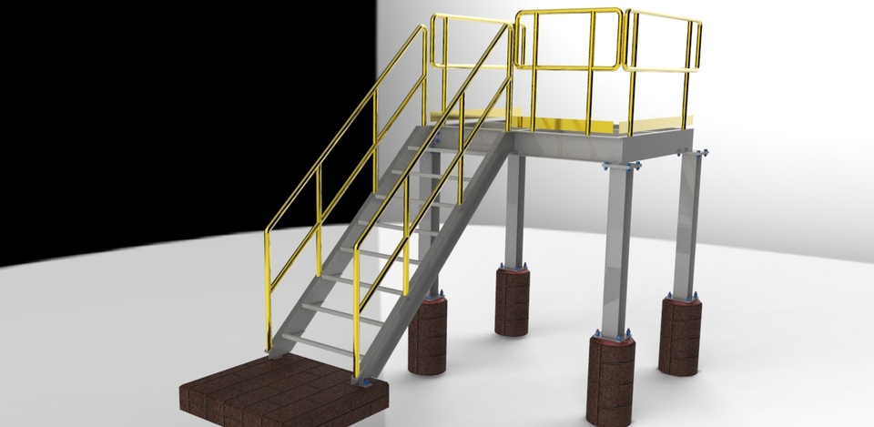 Structural Platform w/Stairs - South