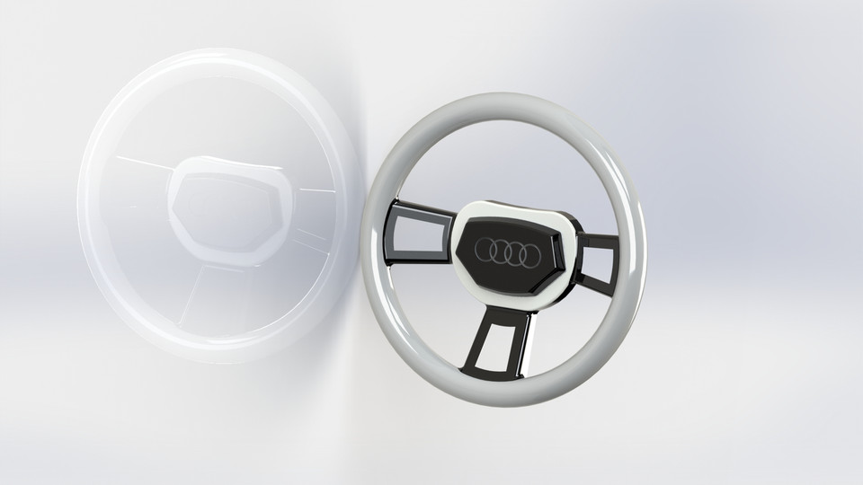 Audi Steering Wheel 3D CAD Model Library GrabCAD