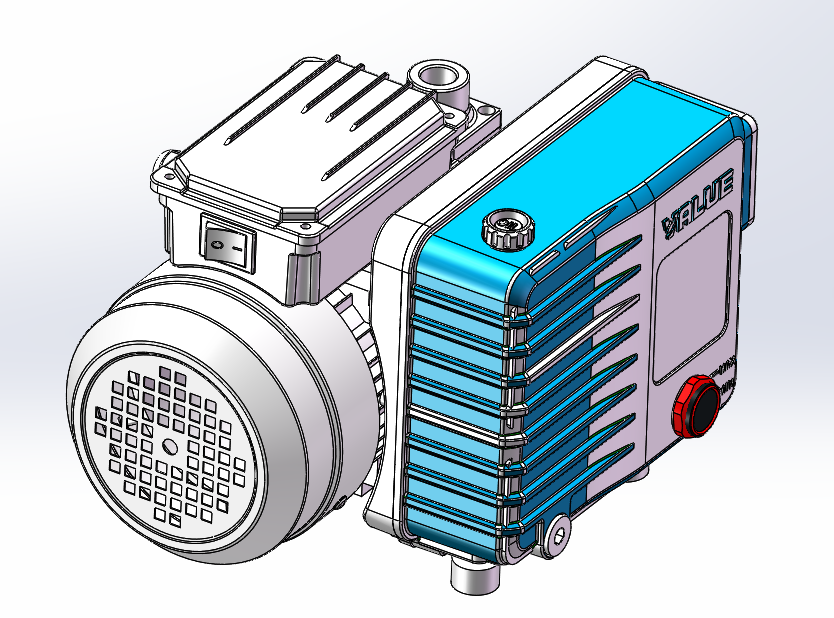 Single stage rotary vane vacuum pump 3D CAD Model Library GrabCAD