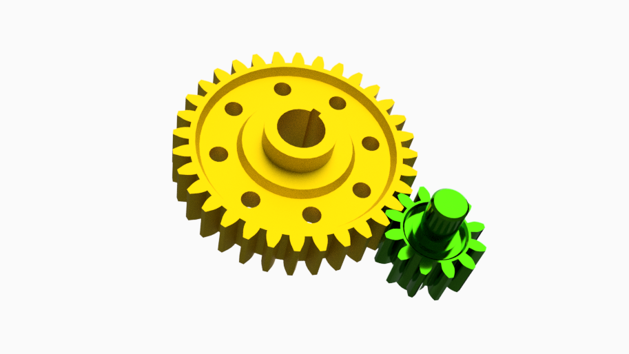 Animated Spur Gears Assembly_1 3D CAD Model Library GrabCAD