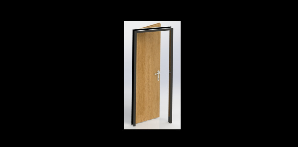 Room Door With Frame 3d Cad Model Library Grabcad