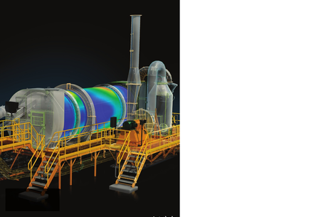 A drawing of a Rotary Kiln / Furnance